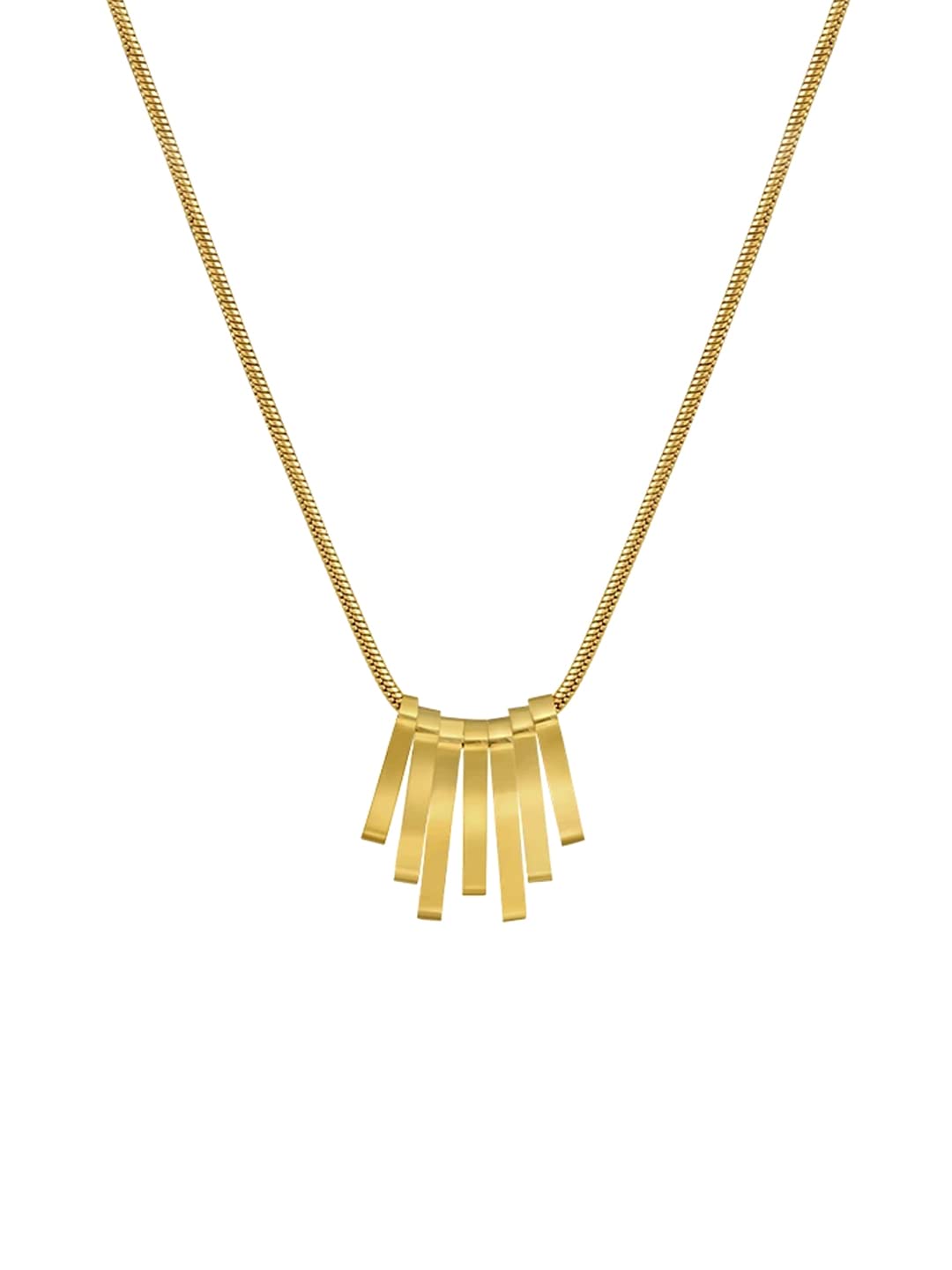 Gold Square Stainless Pendant Necklace