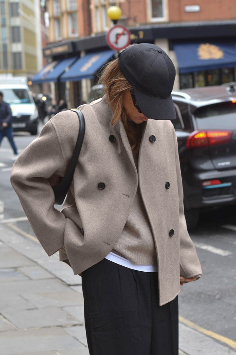 Brown Double Breasted Blazer Coat