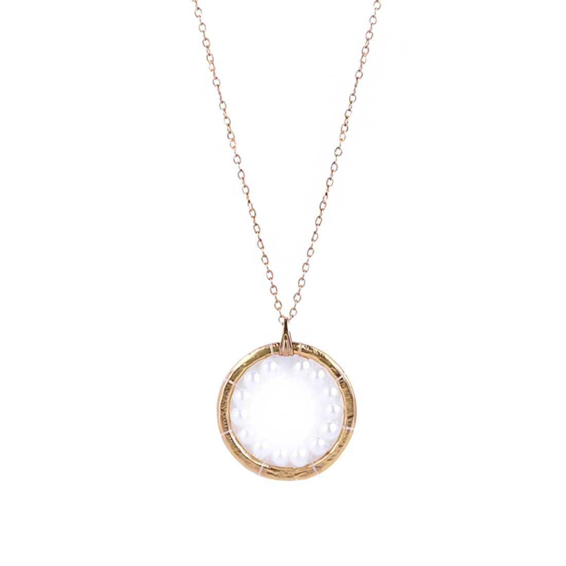 Pearl Circle Adjustable Gold Necklace