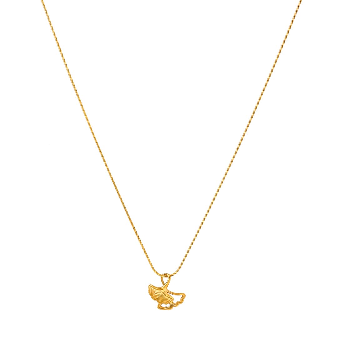 Ginkgo Leaf Gold Plated Pendant Necklace