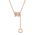 Roman Numbers Rose Gold Pendant Necklace