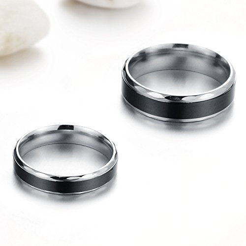Black Titanium Never Fading Couple Ring