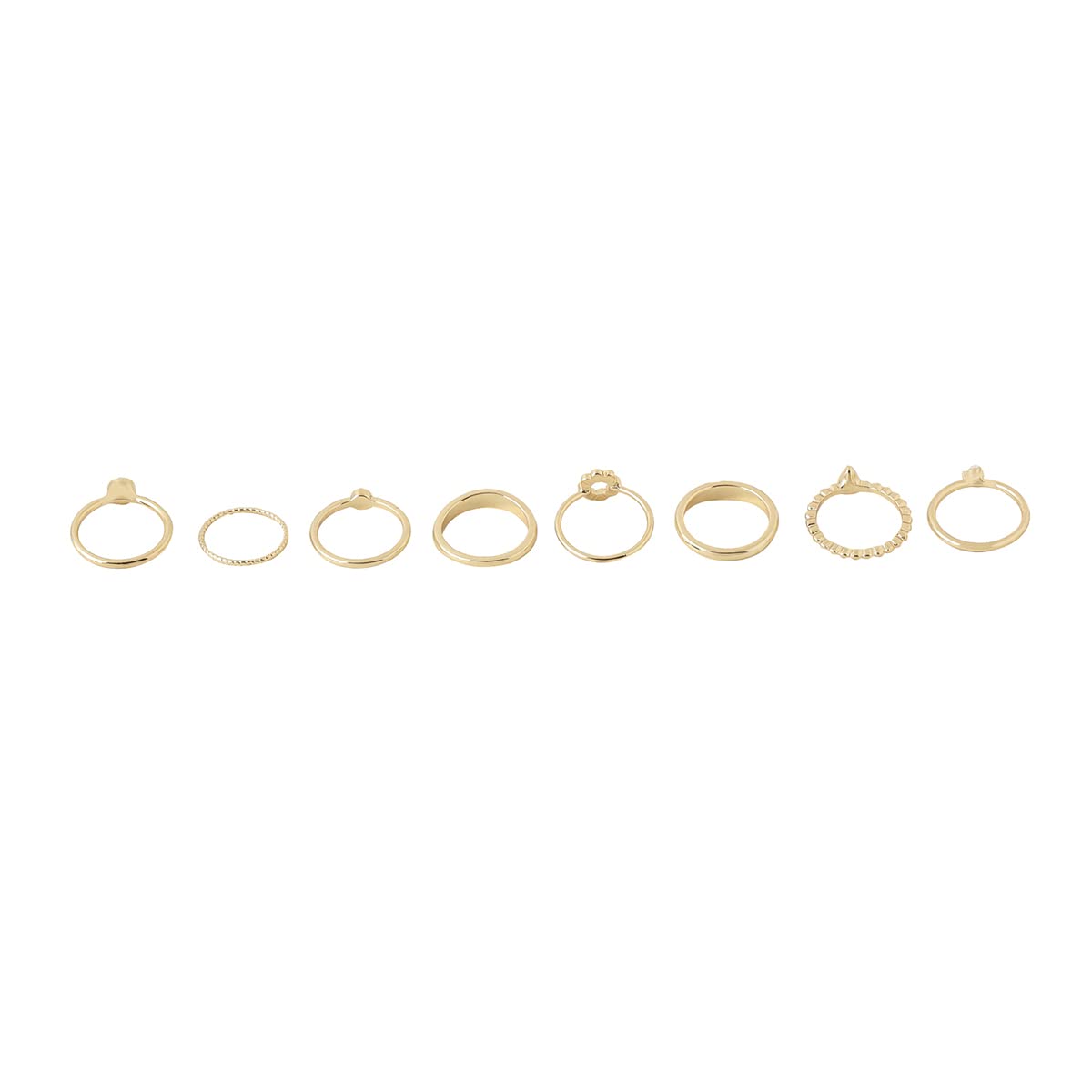 Gold Plated Eight Piece Geometric Golden Ring