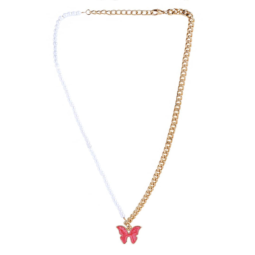 Butterfly Pearl Gold Necklace