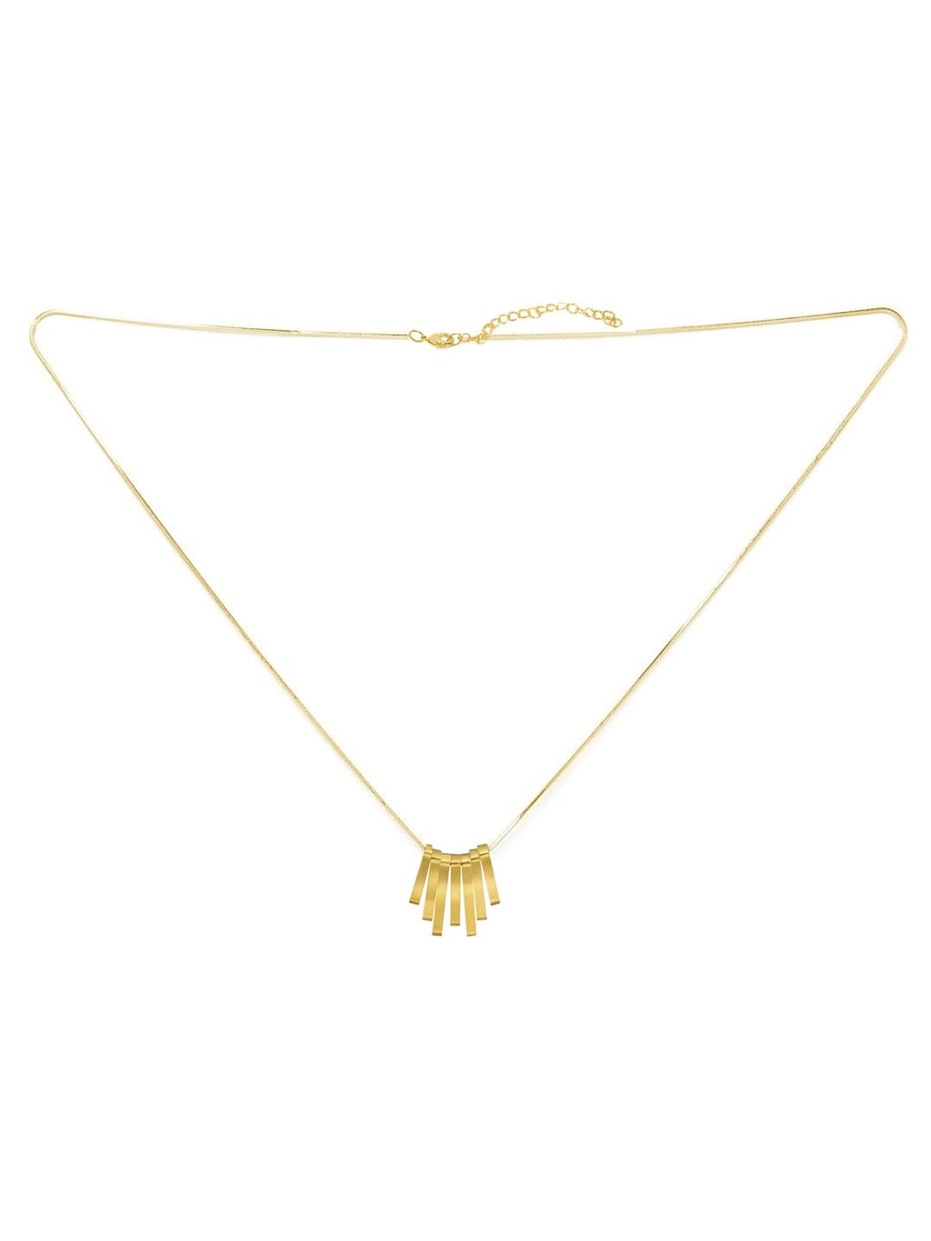 Gold Square Stainless Pendant Necklace