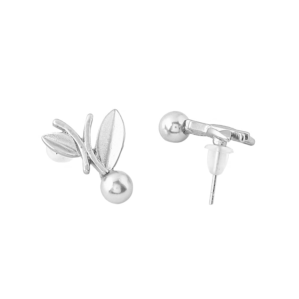 Silver Leaf Drop Chain Earring
