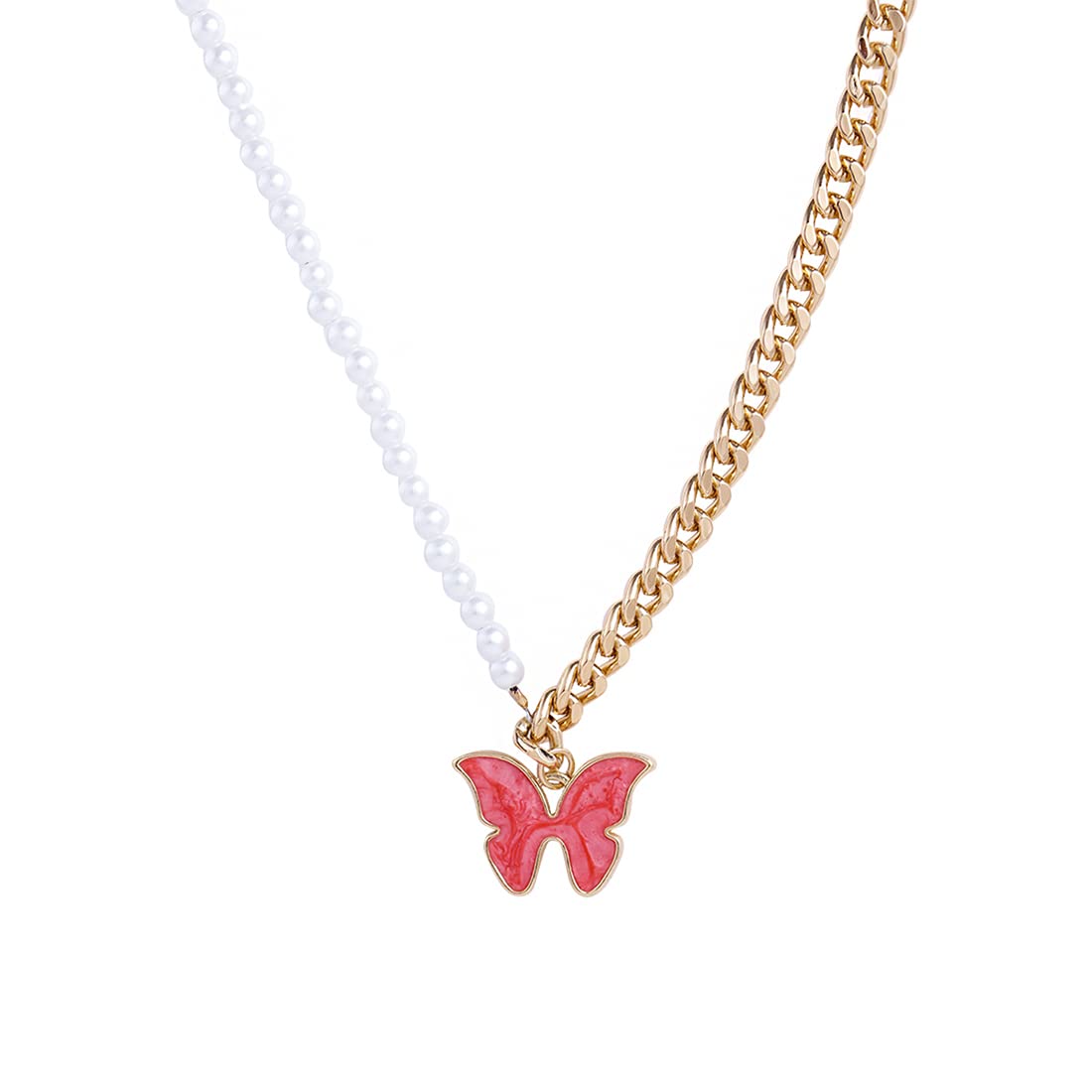 Butterfly Pearl Gold Necklace