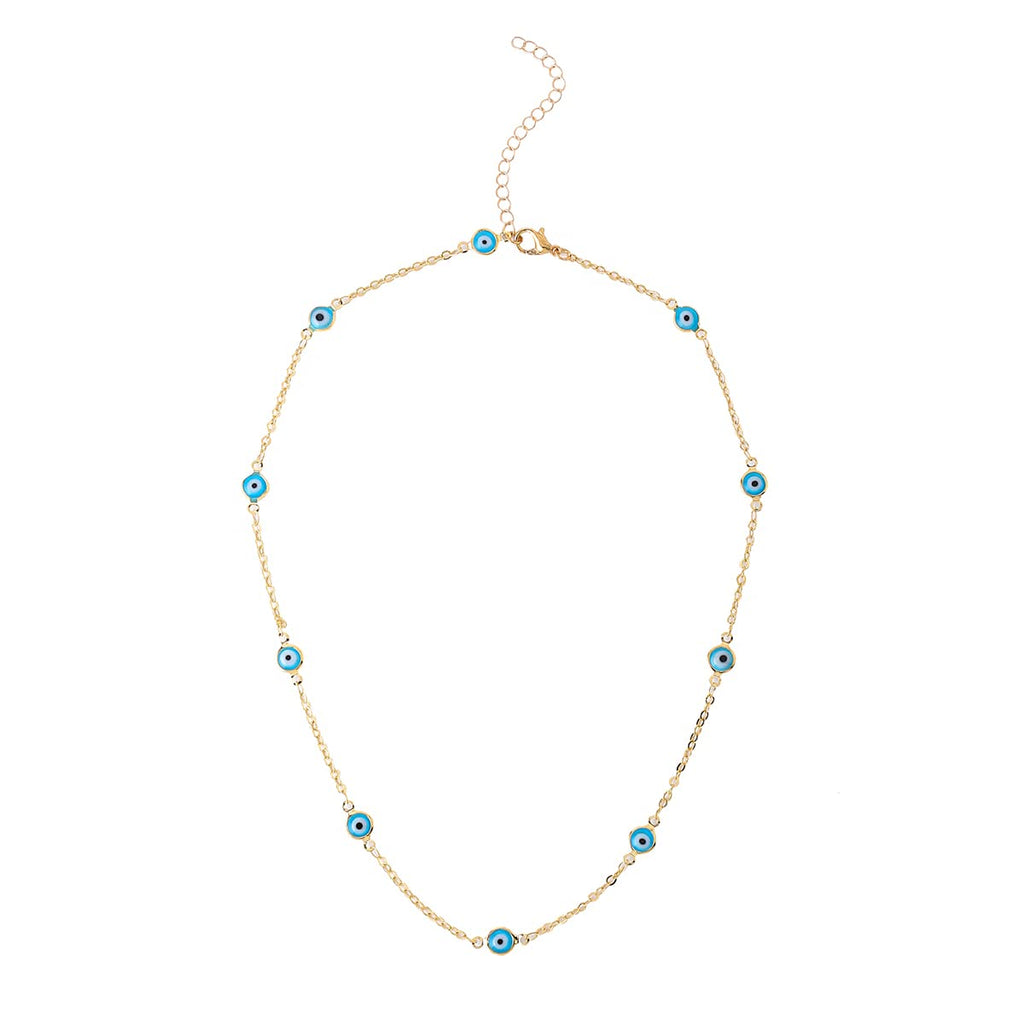 Evil Eye Stone Gold Necklace
