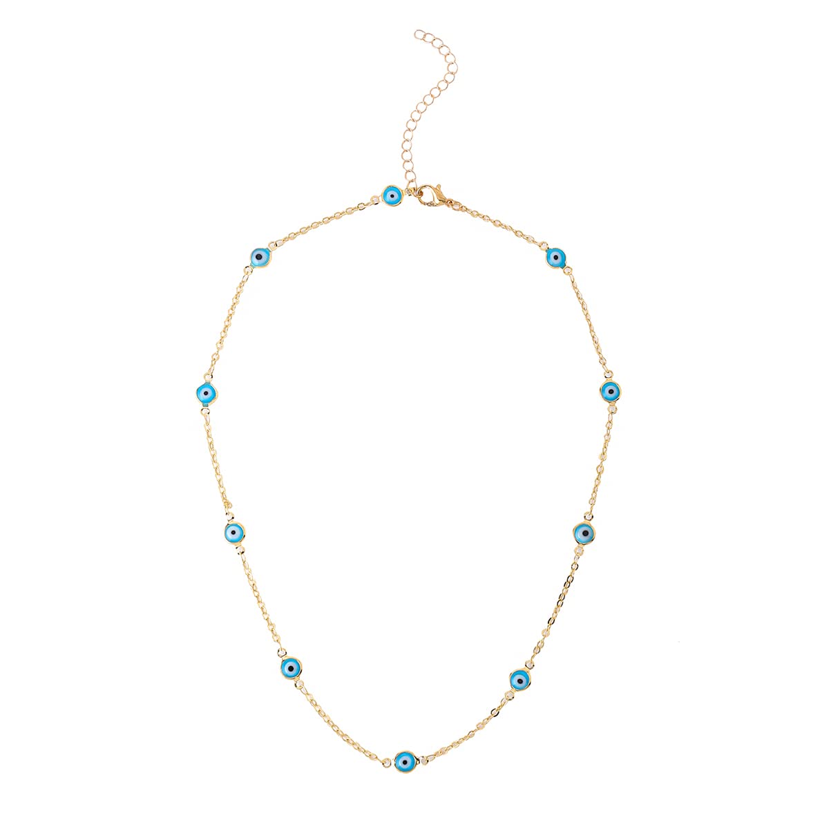 Evil Eye Stone Gold Necklace