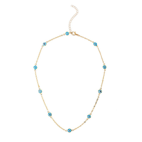 Evil Eye Stone Gold Necklace