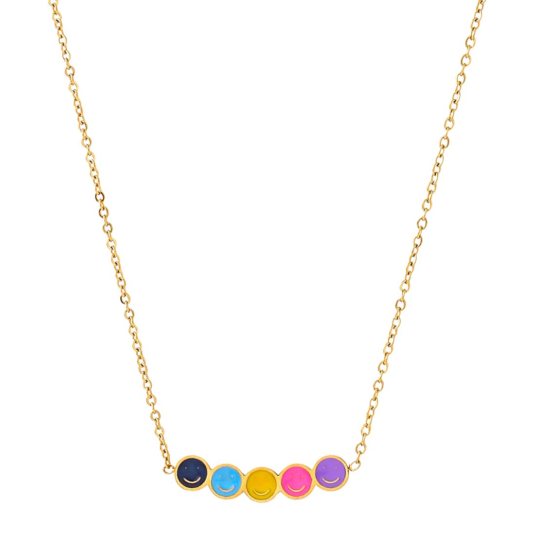 Smiley Gold Pendant Necklace