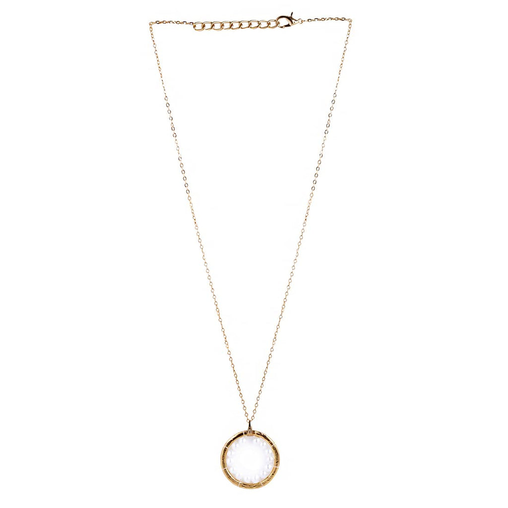 Pearl Circle Adjustable Gold Necklace