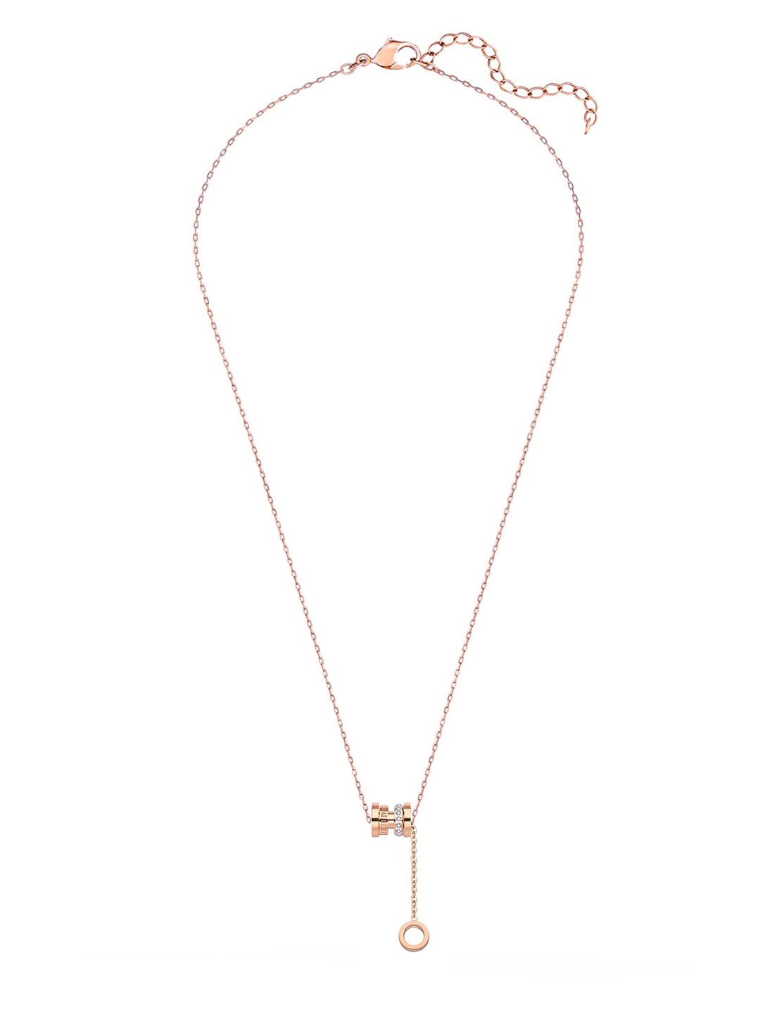 Roman Numbers Rose Gold Pendant Necklace