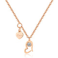 Rose Gold Love Heart Pendant Necklace