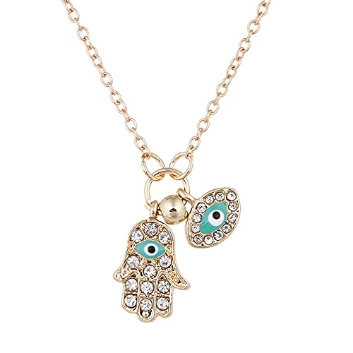 Evil Eye Gold Charm Necklace