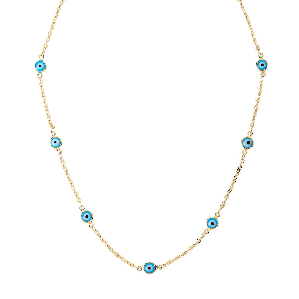 Evil Eye Stone Gold Necklace