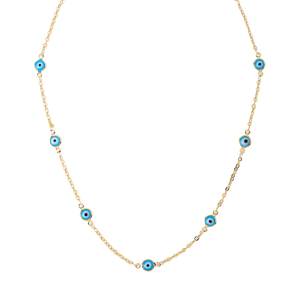 Evil Eye Stone Gold Necklace