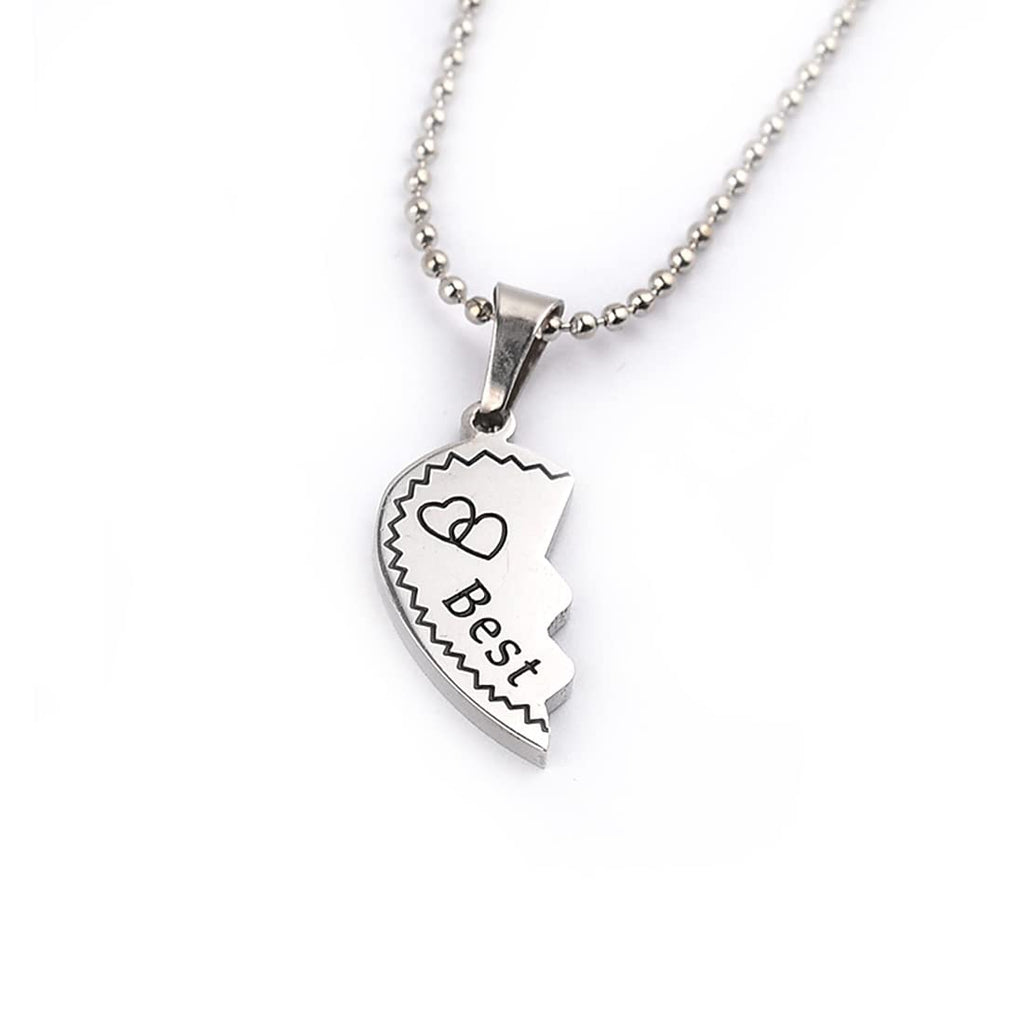 Silver Best Friend Heart Necklace