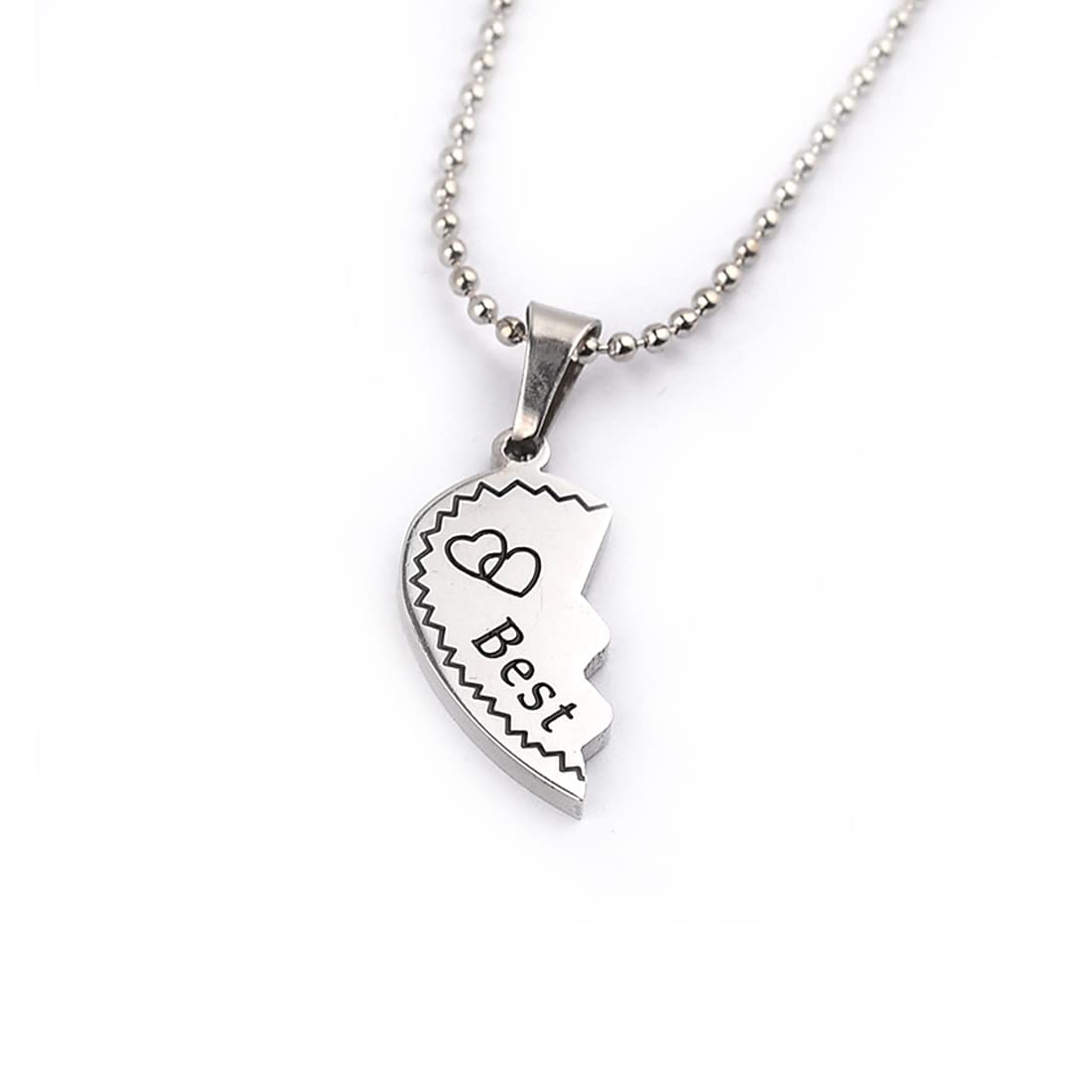 Silver Best Friend Heart Necklace