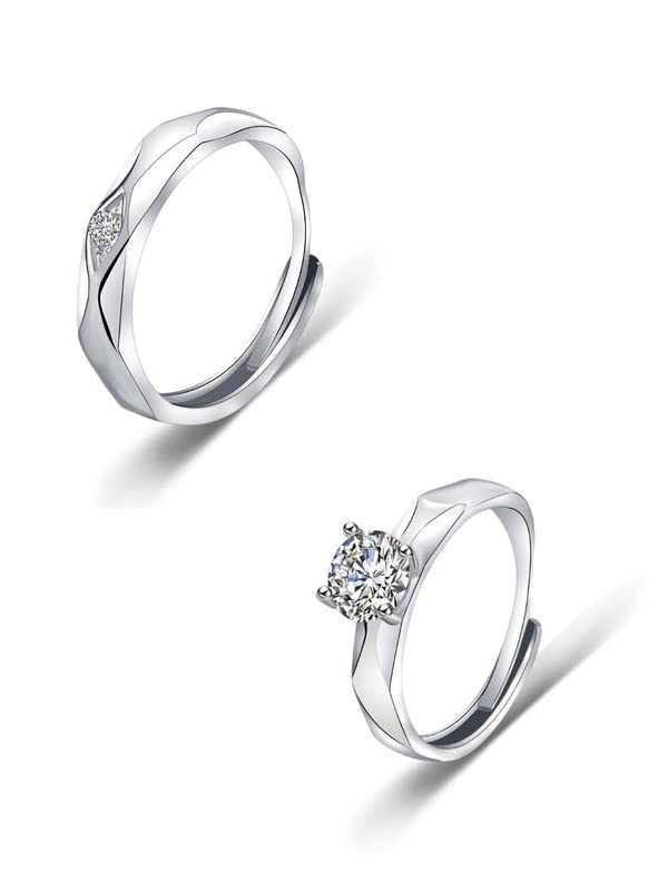 Gold Plated Valentine Crystal Couple Ring