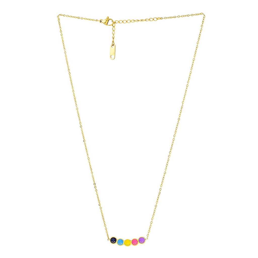 Smiley Gold Pendant Necklace