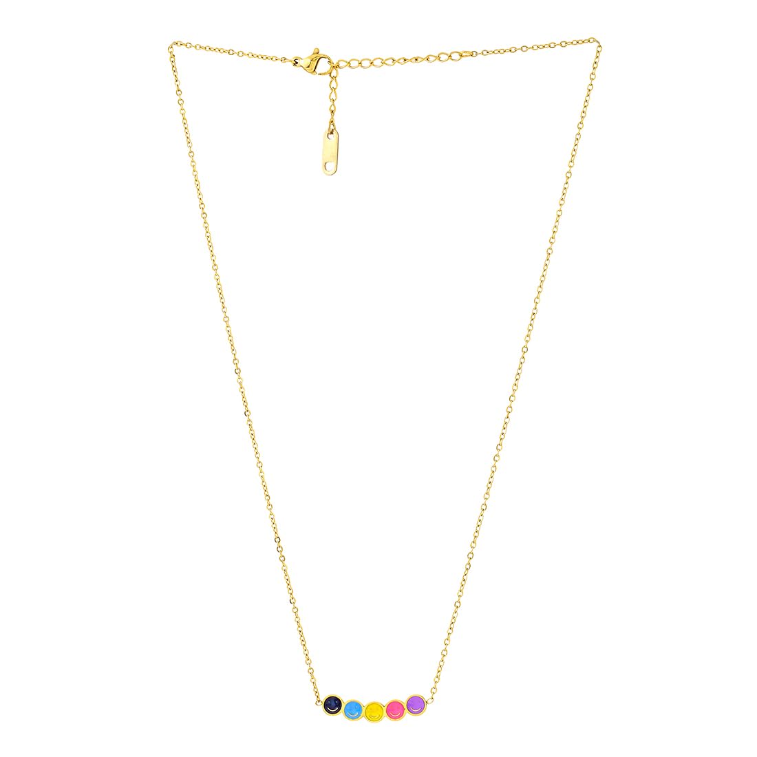 Smiley Gold Pendant Necklace