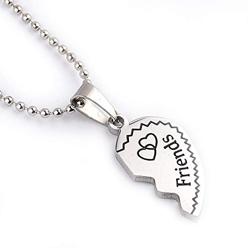 Silver Best Friend Heart Necklace