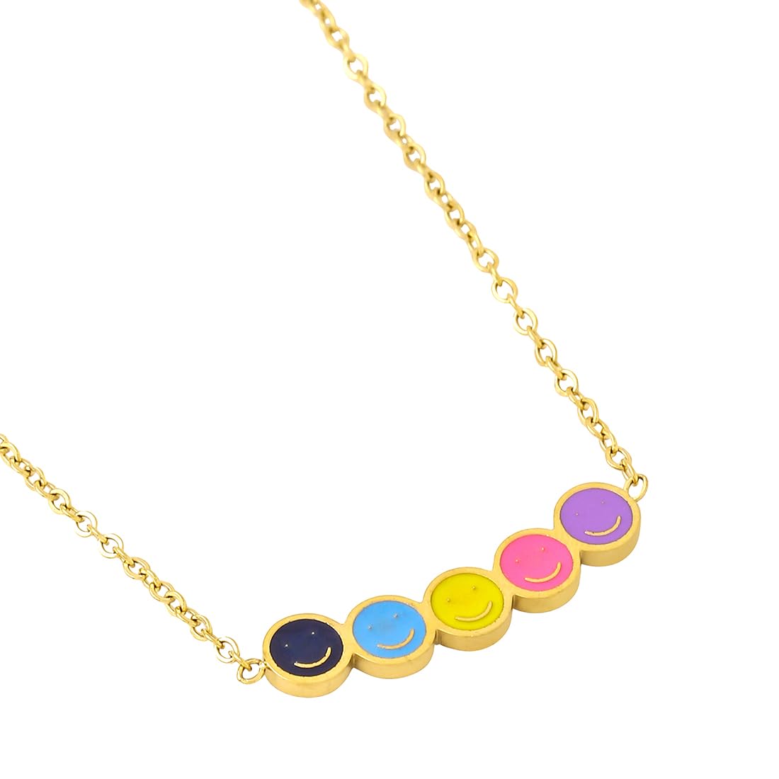 Smiley Gold Pendant Necklace