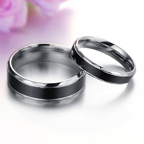 Black Titanium Never Fading Couple Ring
