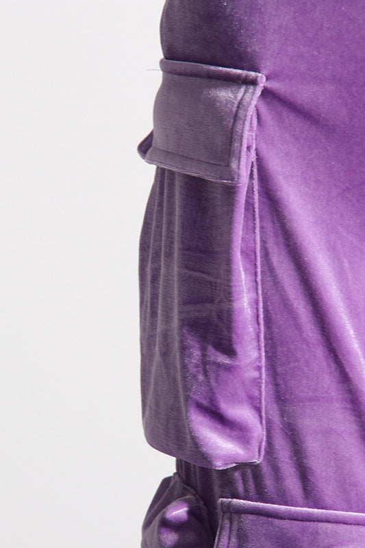 High-Rise Velvet Straight Pant