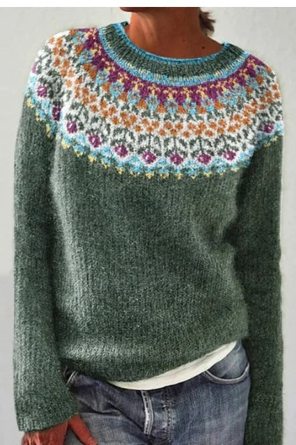 Stylish Color Block Pullover Sweater