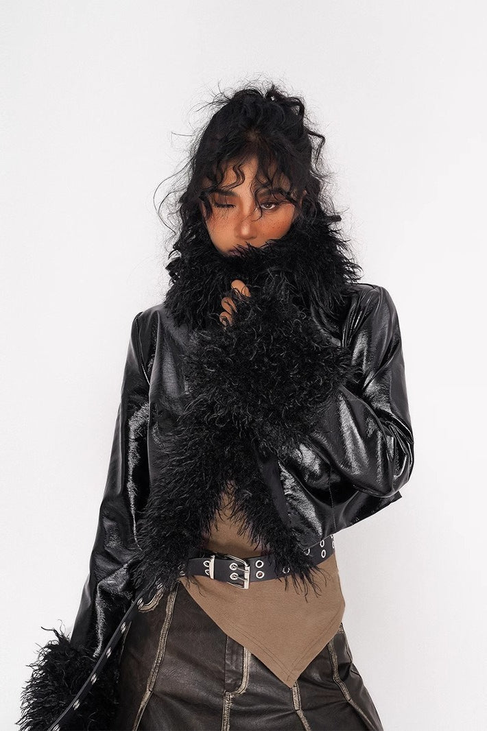 Retro Style Glossy Jacket Coat