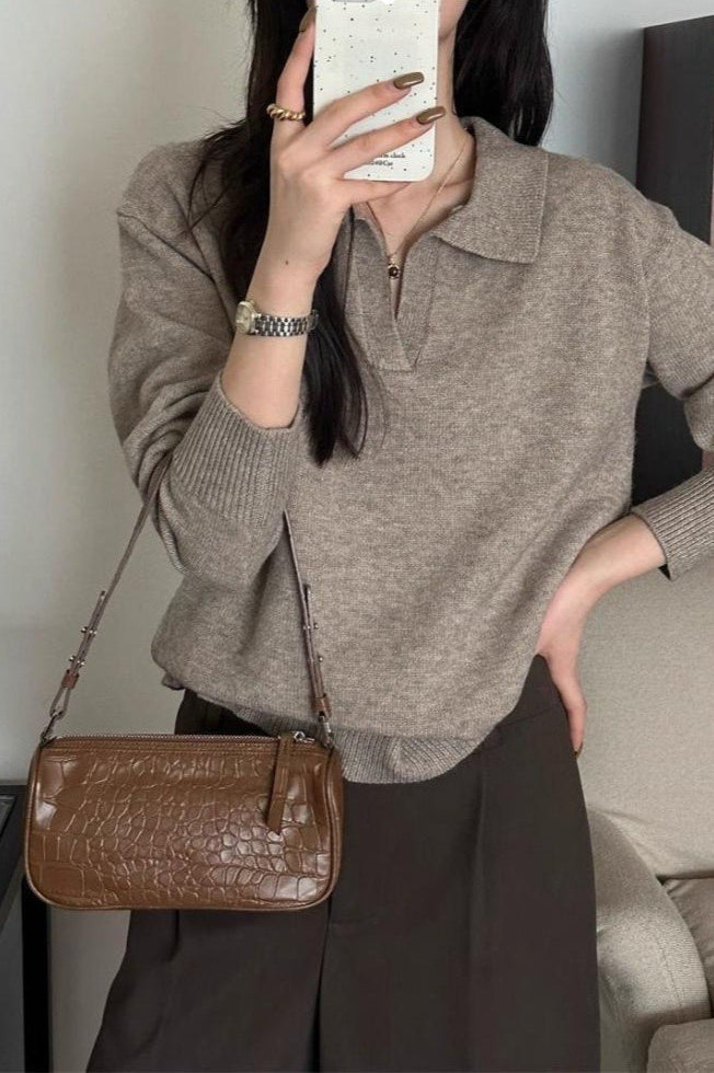 Relaxed Polo Style Sweater
