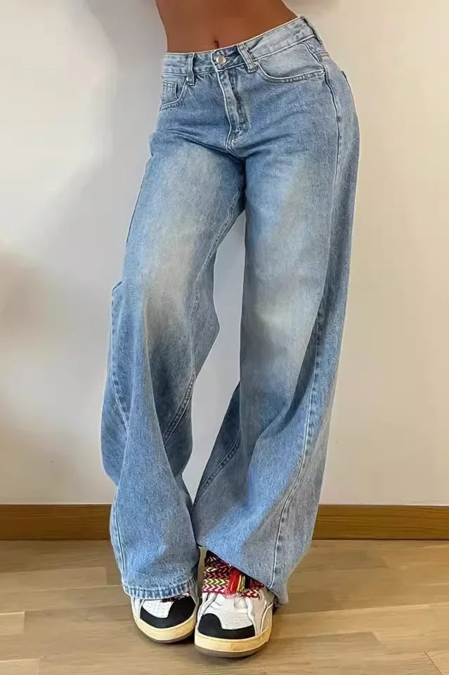 Retro High Waist Wide Leg Jean
