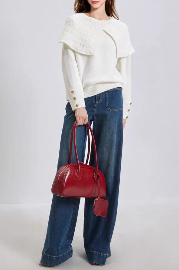 Oversized Collared Pullover Sweater