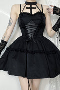 Sexy Cross Halter Gothic Dress