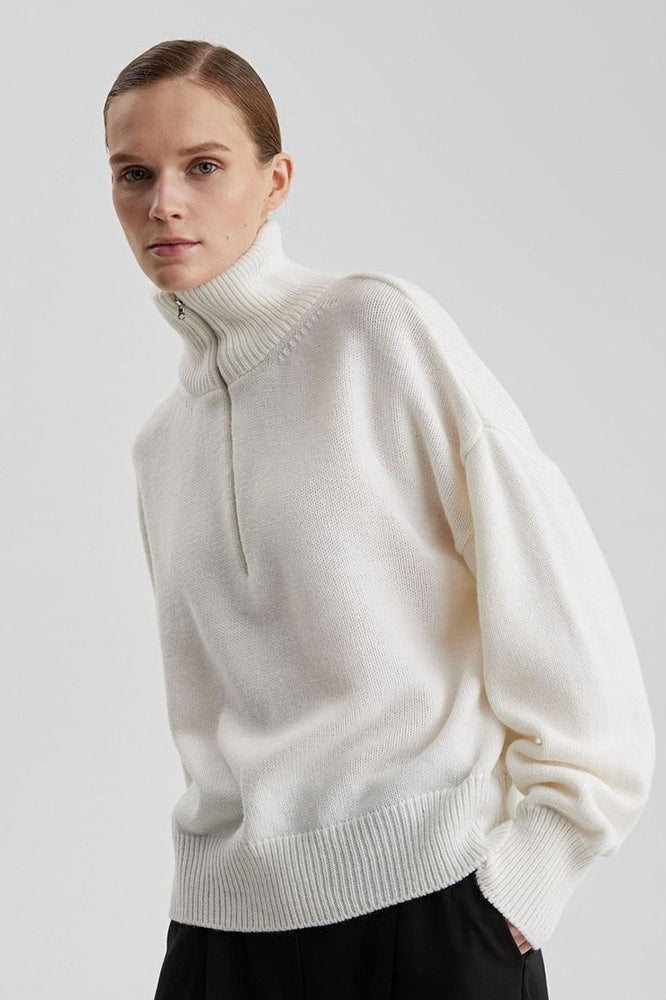 Warm Half Zip Knitted Sweater