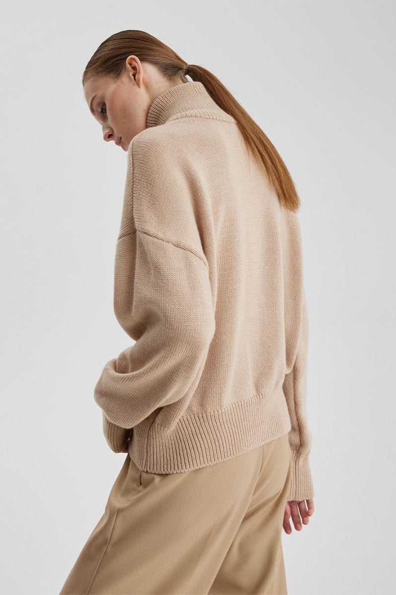 Warm Half Zip Knitted Sweater