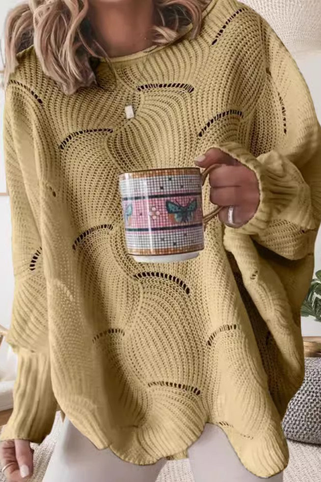 Loose Crochet Knit Sweater
