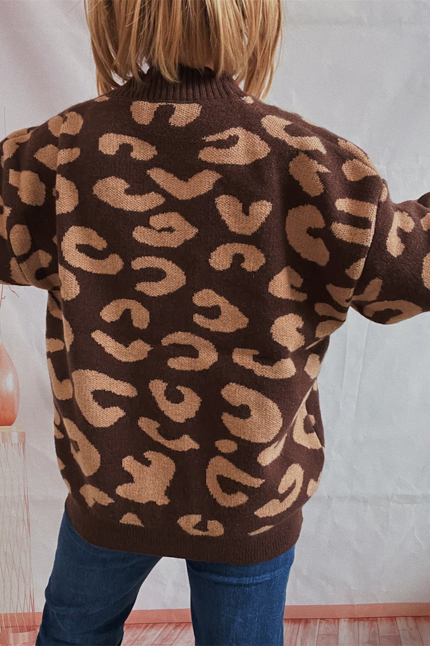 Casual Leopard Long-Sleeve Cardigan