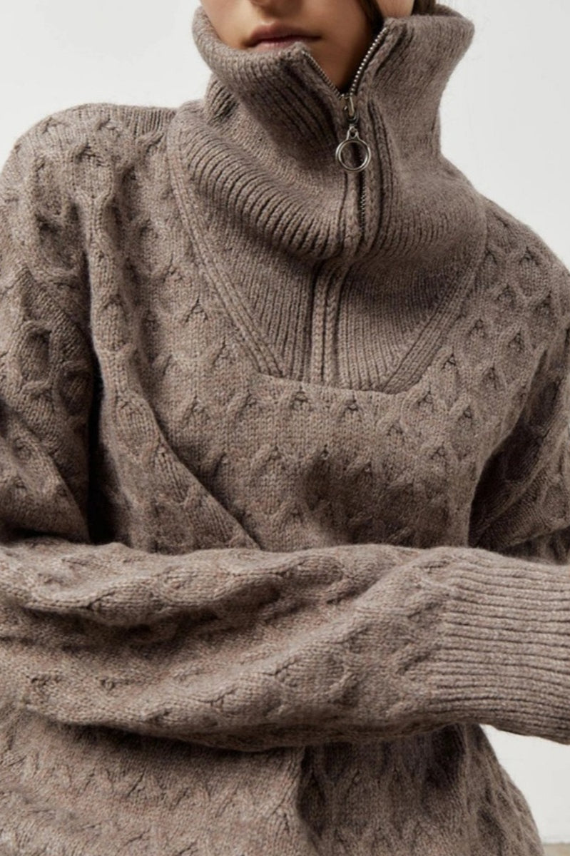 Thick Knit Half Zip Sweater