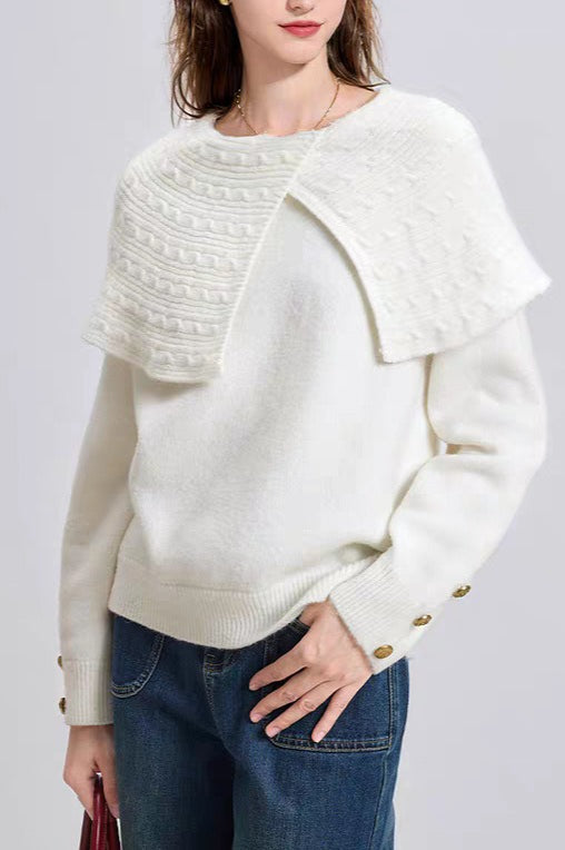 Oversized Collared Pullover Sweater