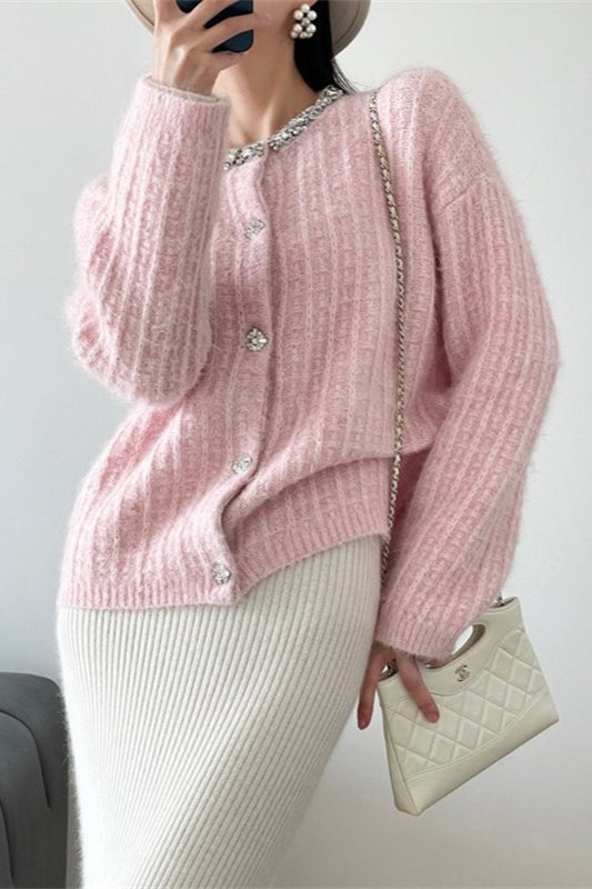 V-Neck Slim Knit Cardigan