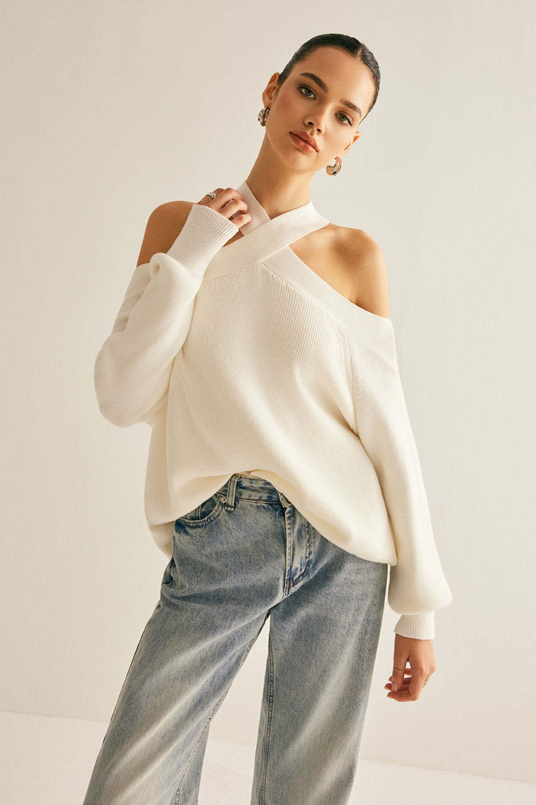 Trendy Pullover Off Shoulder Sweater