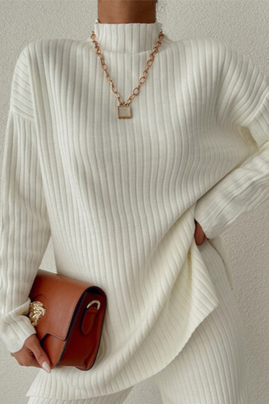 Elegant High Neck Knit Sweater