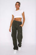 Trendy Straight Leg Multi-Pocket Pant