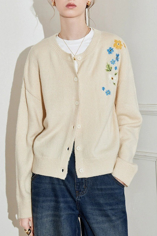 Floral Embroidery Knit Sweater