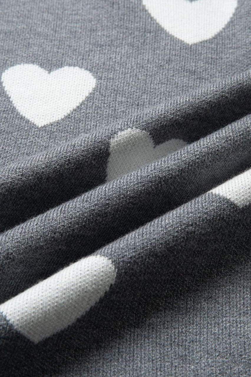 Round Neck Heart Sweater