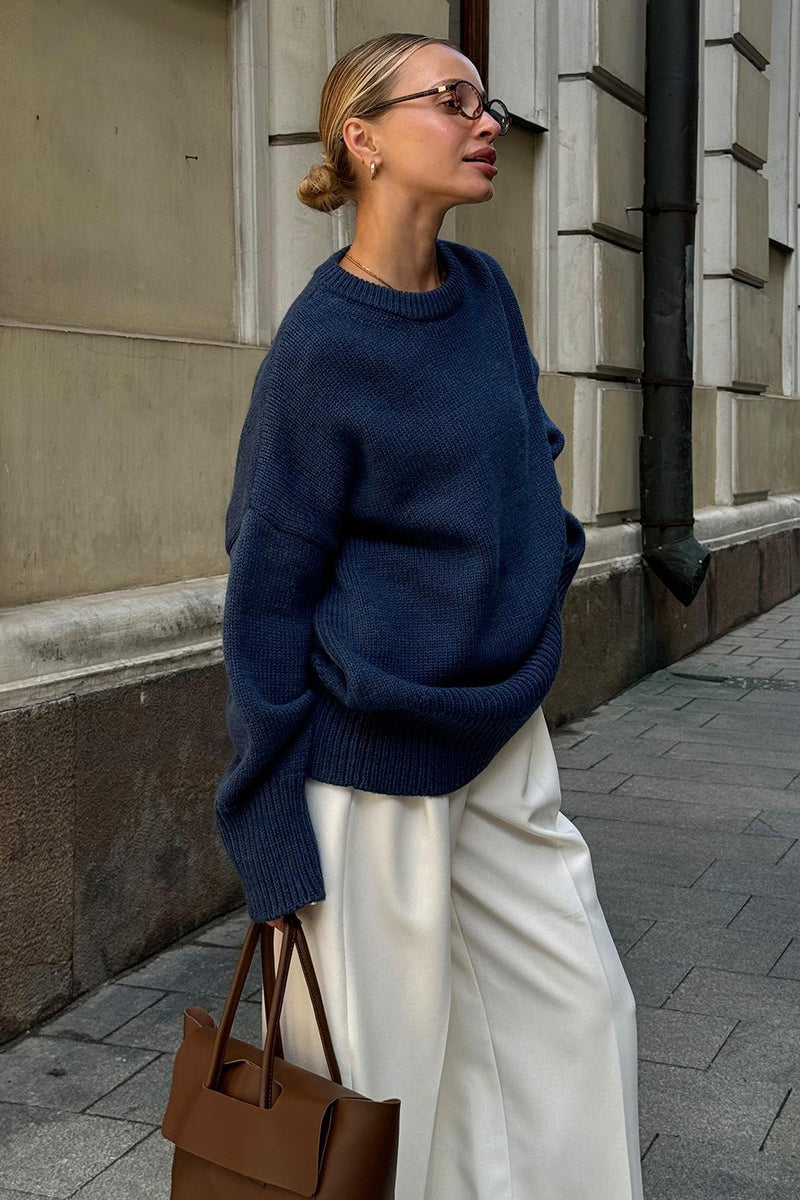 Casual Solid Pullover Sweater