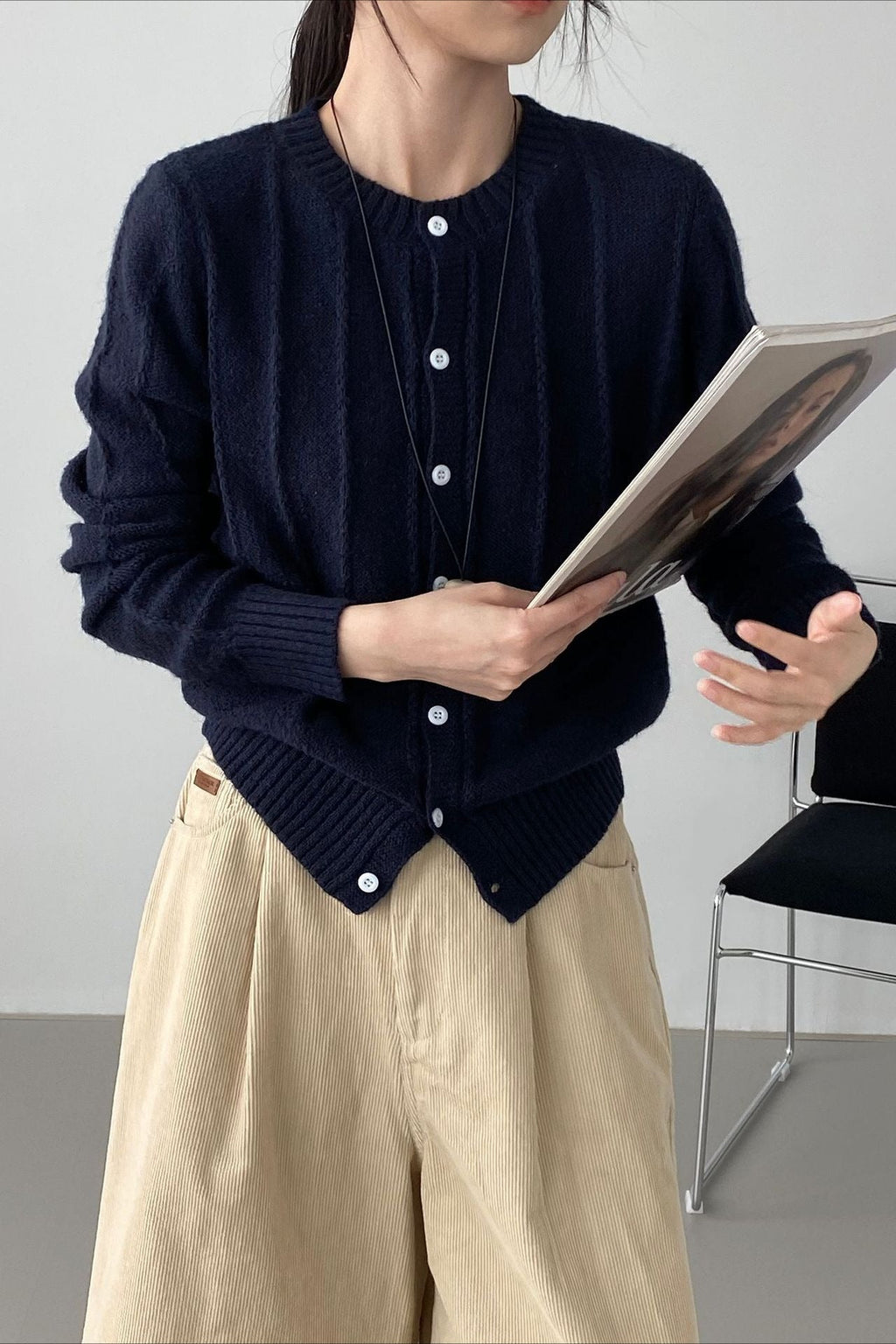 Elegant Wool Knit Cardigan
